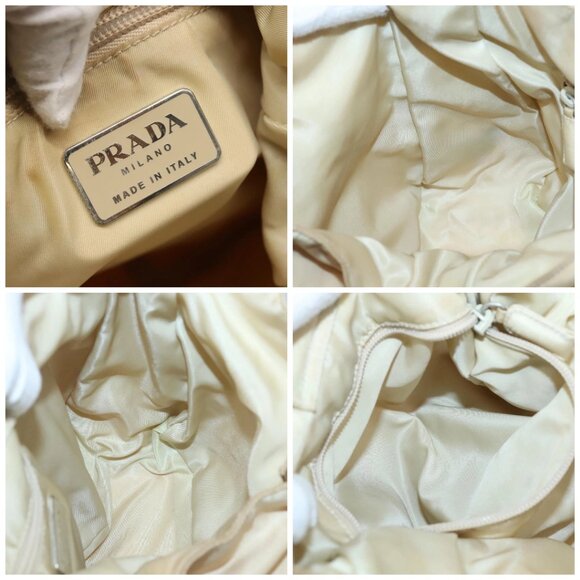 PRADA Shoulder Bag Nylon Plastic Cream Clear - Picture 15 of 16